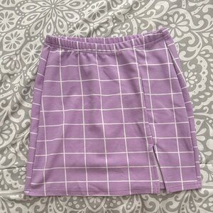 Purple Checkered Women's Skirt
